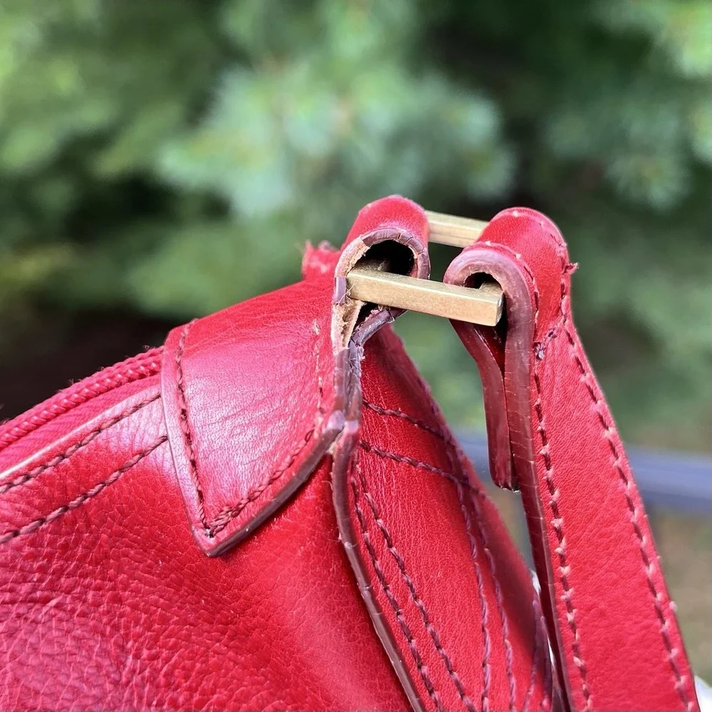 Vintage 90s Etienne Aigner Classic Leather Baguette Shoulder Bag Oxblood Hangtag